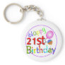 21st birthday greetings keychain