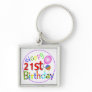 21st birthday greetings keychains