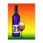 21st birthday : halftone comic invitations post card