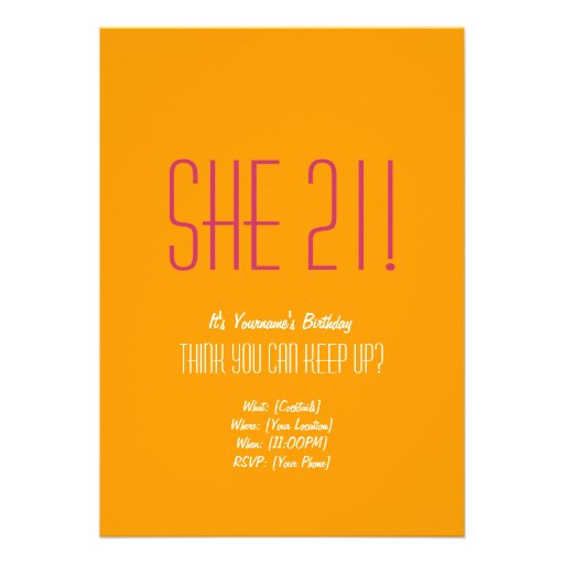 21st Birthday Invitation -Drink Drank Drunk