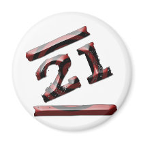 21st Birthday Refrigerator Magnet