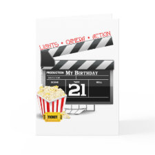 21st Birthday Movie Party Cards