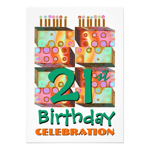 Buy 21st birthday gifts - 21st Birthday Party Candles and Gifts W1156 Custom Announcement (10...