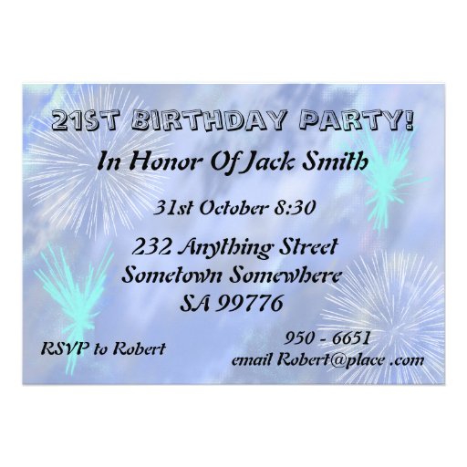 21st Birthday Party Invitation