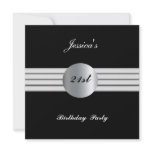 21st  Birthday Party Invitation Black