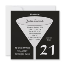21st Birthday Party Invitation in Black