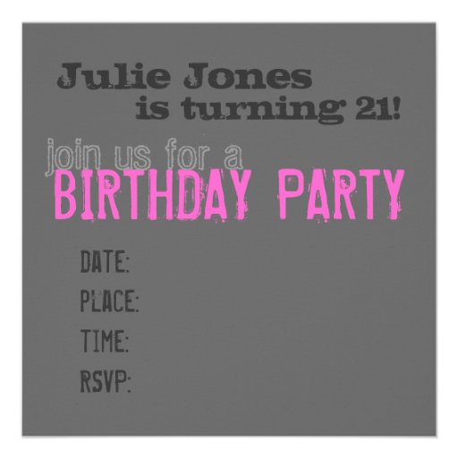 21st Birthday Party Invitations