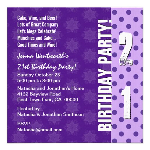 ... Birthday Party Modern Purple Square Template Personalized Invitations ... Birthday Party Modern Purple Square Template Personalized Invitations