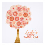 21st Birthday Party Orange Blossom Tree Invitation