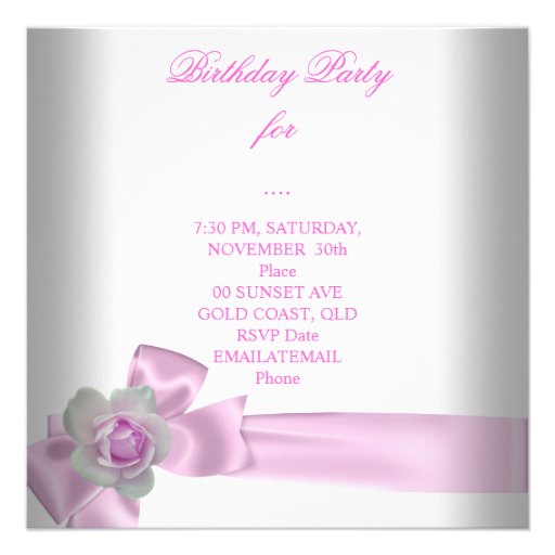 21st Birthday Party Overlay Pink Jewel Key Lock Custom Invitations