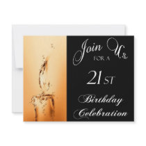 21st Birthday Party Personalized Invitation