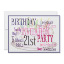21st Birthday Party Personalized Invitation