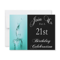 21st Birthday Party Personalized Invitation