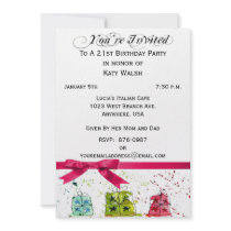 21st Birthday Party Personalized Invitation