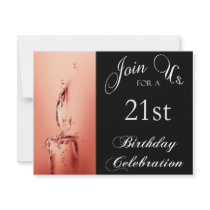 21st Birthday Party Personalized Invitation