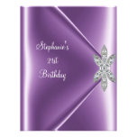 21st Birthday Party Purple Mauve Diamond Jewel Personalized Invites