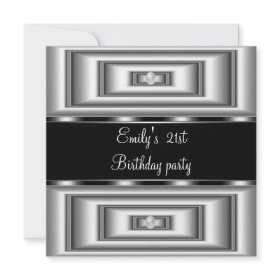 21st Birthday Party Silver Drawers Custom Invitations by InvitationCenter
