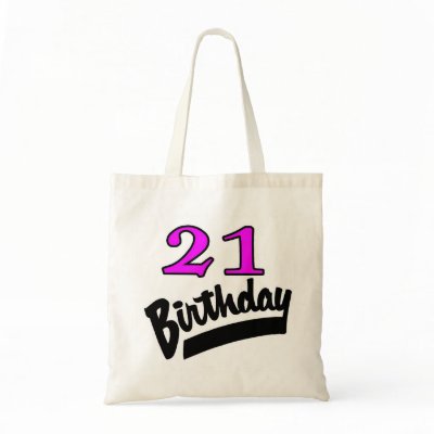 21st Birthday Pink And Black Bag by TeeZazzle