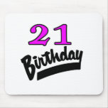 21st Birthday Pink And Black Mouse Pad