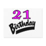 21st Birthday Pink And Black Postcard
