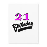 21st Birthday Pink And Black Postcard