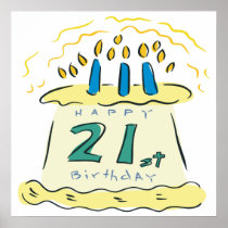 21st Birthday Print