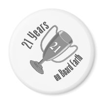 21st Birthday Present 21 years on Board Earth magnets