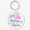 21st Birthday Princess keychains