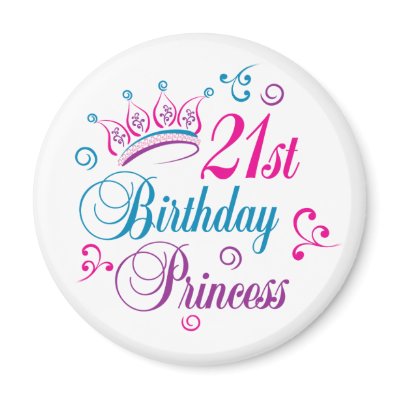 21st Birthday Princess Fridge Magnet