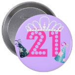 21st Birthday Purple Princess Buttons