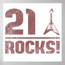 21st Birthday Rocks Poster