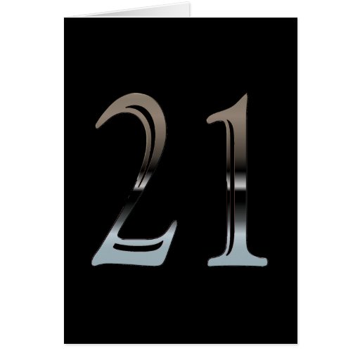 21st Birthday Silver Number 21 Card Zazzle