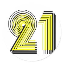 21st Birthday Round Sticker