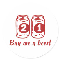 21st Birthday Round Stickers