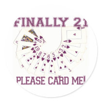21st Birthday Round Sticker