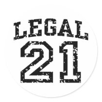 21st Birthday Round Stickers