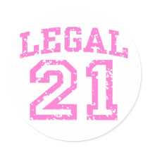 21st Birthday Round Stickers
