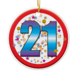 21st Birthday v2 Christmas Tree Ornaments