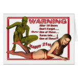 21st Birthday, Warning birthday card, Birthday hum