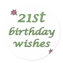 21st Birthday Wishes stickers