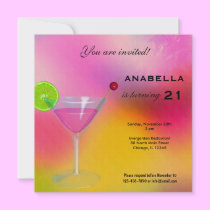 21st Cocktail Birthday Invitation
