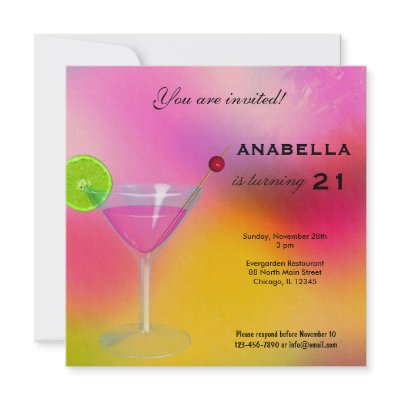 21st Cocktail Birthday Invitation by graphicdesign