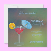 21st Cocktail Birthday Invitation