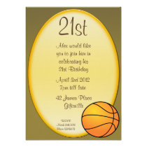 21st Party Invitation Basketball invitations