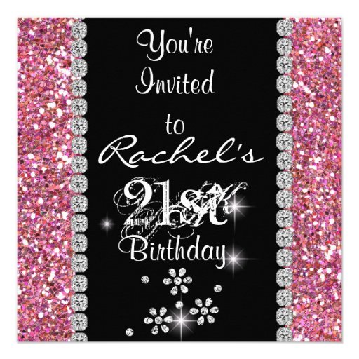 21st PINK Birthday Party Invitation BLING from Zazzle.com 21st PINK Birthday Party Invitation BLING from Zazzle.com