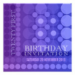21st Purple Funky Dots Pattern Birthday Invitation