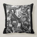 2240 Creatures In our Garden Cushion - black pillows