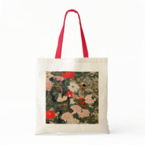22. 牡丹小禽図, 若冲 Peonies & Small Birds, Jakuchū Tote Bags