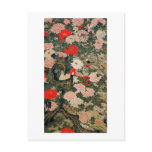 22. 牡丹小禽図, 若冲 Peonies & Small Birds, Jakuchū Post Card