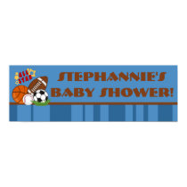 22.5"x7.5" Personalized Banner All Star Blue Print